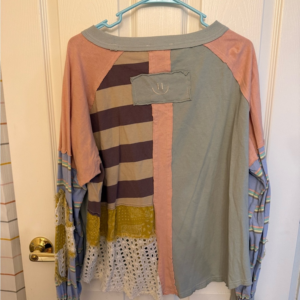 Colorful Patchwork Long Sleeve Top - Picture 2 of 3